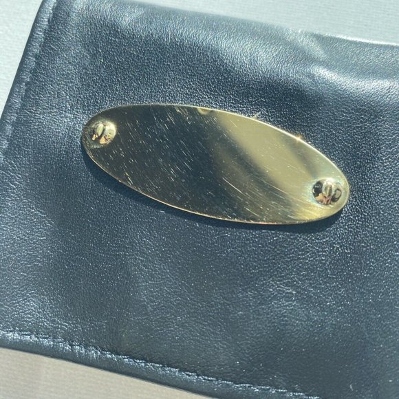 Vintage Brass Gold Metal Plated Divot Repair Golf Tee Marker Set Leather Pouch - Picture 8 of 9